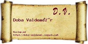 Doba Valdemár névjegykártya